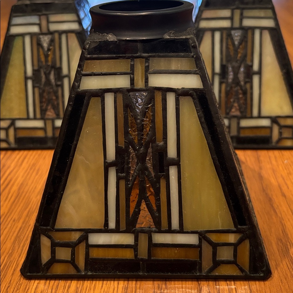 Tiffany Style Stained Glass Pendant Lamp Shades Set Of 3 - Picture 2 of 6